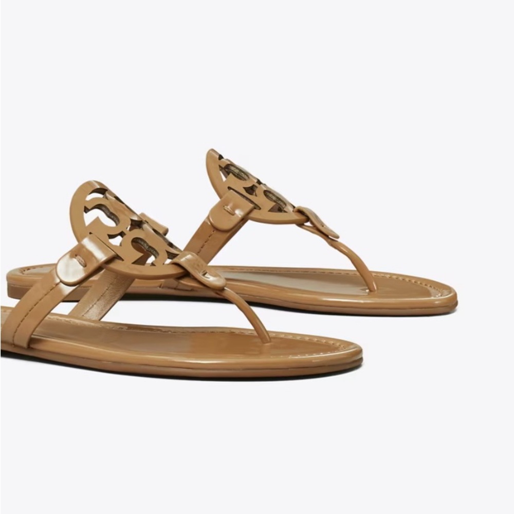 Tory Burch Brown Logo Sandals